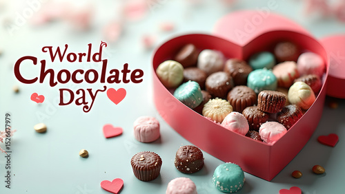 Sweet celebrations: A heart-shaped box filled with delectable chocolates for World Chocolate Day