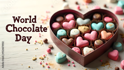 Sweet celebration: Heart-shaped box of assorted chocolates for World Chocolate Day