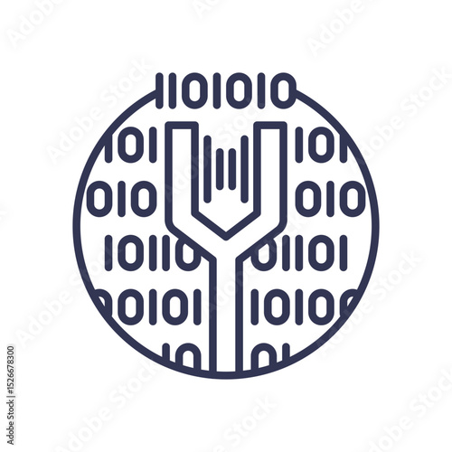 Binary code and tuning fork symbolize signal optimization.