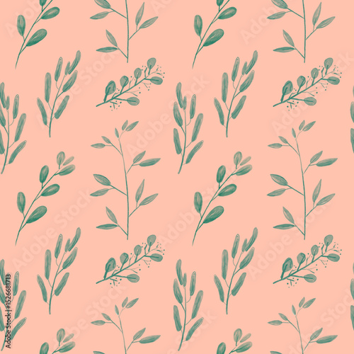 Fototapeta Naklejka Na Ścianę i Meble -  seamless pattern with leaves