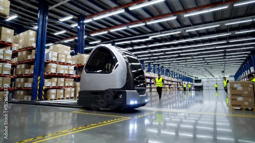 AGV (Automated guided vehicle) in warehouse logistic and transport