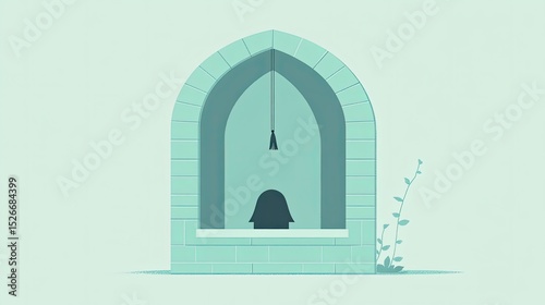 Light teal archway, simple design