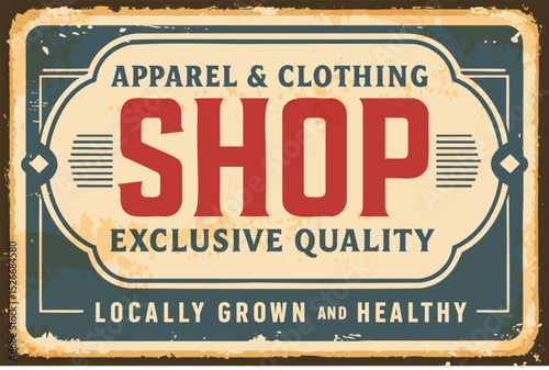 Boutique vintage sign – retro fashion vector design for clothing and apparel advertisement