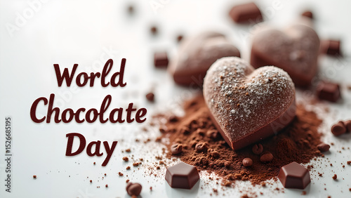 Celebrate World Chocolate Day with Delicious Heart-Shaped Treats and Cocoa Powder