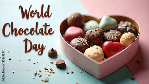 Celebrating World Chocolate Day with a Heart-Shaped Box of Delectable Truffles