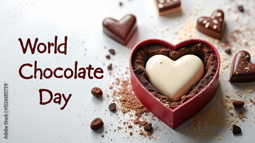 Celebration with Heart-Shaped Chocolates for World Chocolate Day Indulgence