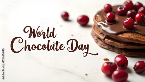 Celebrate World Chocolate Day with delectable pancakes and luscious cherry toppings