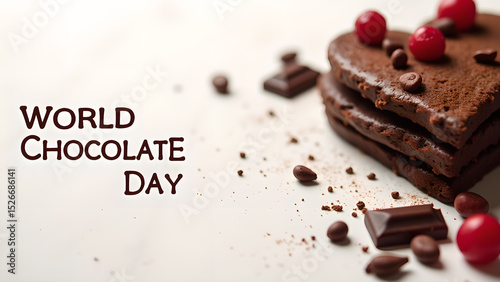 Celebrate World Chocolate Day with delectable heart-shaped brownie stack and cherries