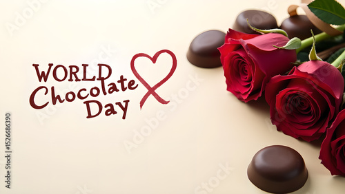 Celebrating World Chocolate Day with Roses and Decadent Chocolates still life