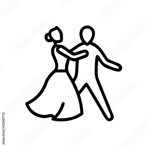 Male and female couple dancing together in elegant attire  