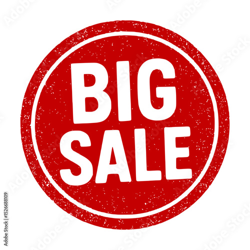 Red big sale label icon for promotional discount and offers.