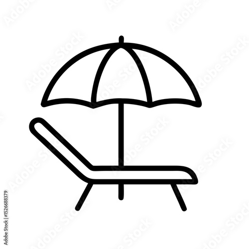 Beach chair and umbrella icon