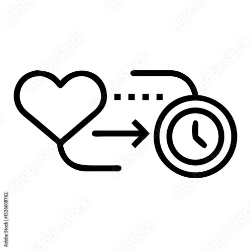 Heart and clock icon representing connection over time  