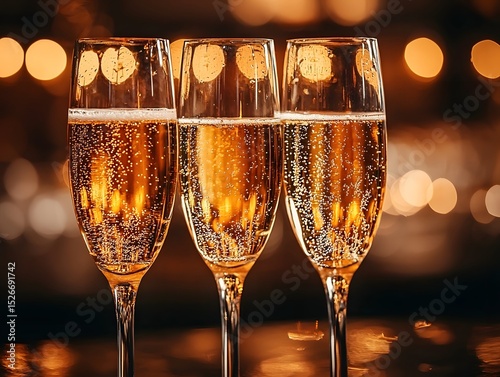 Glasses of sparkling champagne ready for a celebratory toast