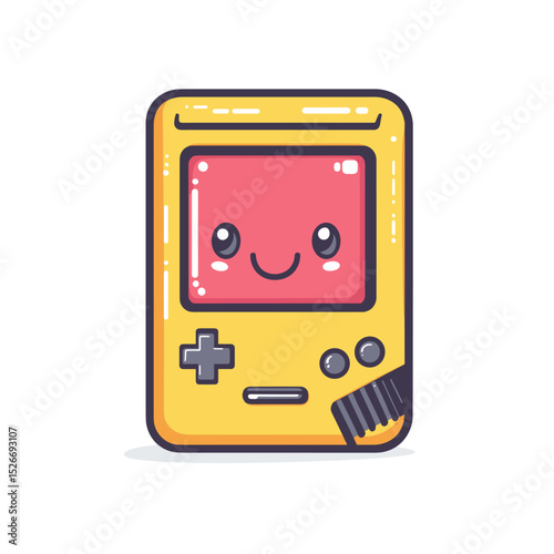 Cute cartoon retro game console illustration