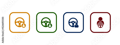 driver icon vector illustration. driver icon in different color design.