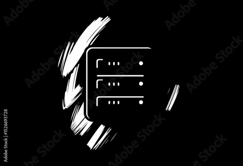 Black vector icon depicting data storage; editable strokes,  software,  network