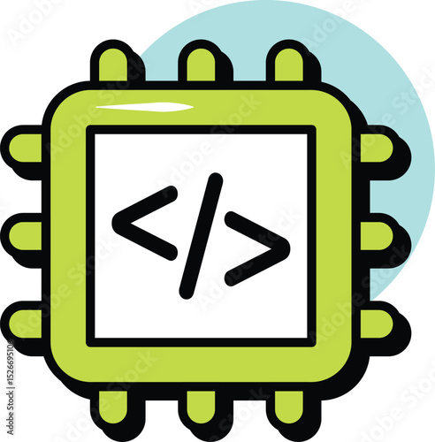 Web Development and Web Services Circle Color Outline Icons and Illustration Pack