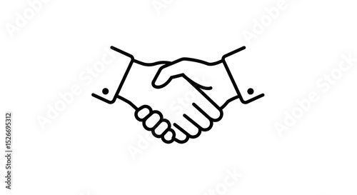 Ilustración de diseño vectorial de icono de apretón de manos sobre un fondo blanco