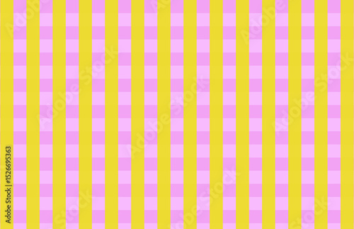 Pink and yellow tablecloth background.