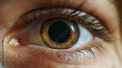 Close-up eye with pupil dilation, ai generated