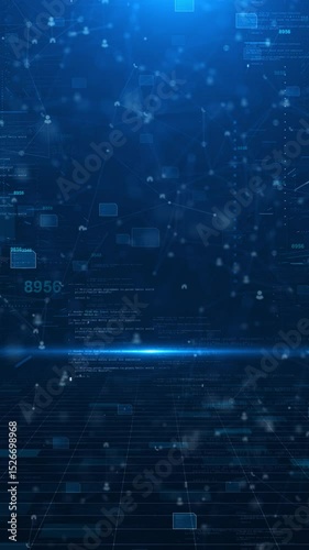 Wallpaper Mural Technology Digital Data Abstract Background, Data Analysis Access to Digital Data, Cyberspace Particles Data Network Connections, tech futuristic technology Sci-fi element podium with hologram effect. Torontodigital.ca