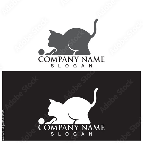 cat logo and vector template