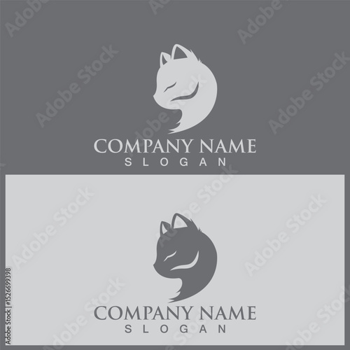 cat logo and vector template