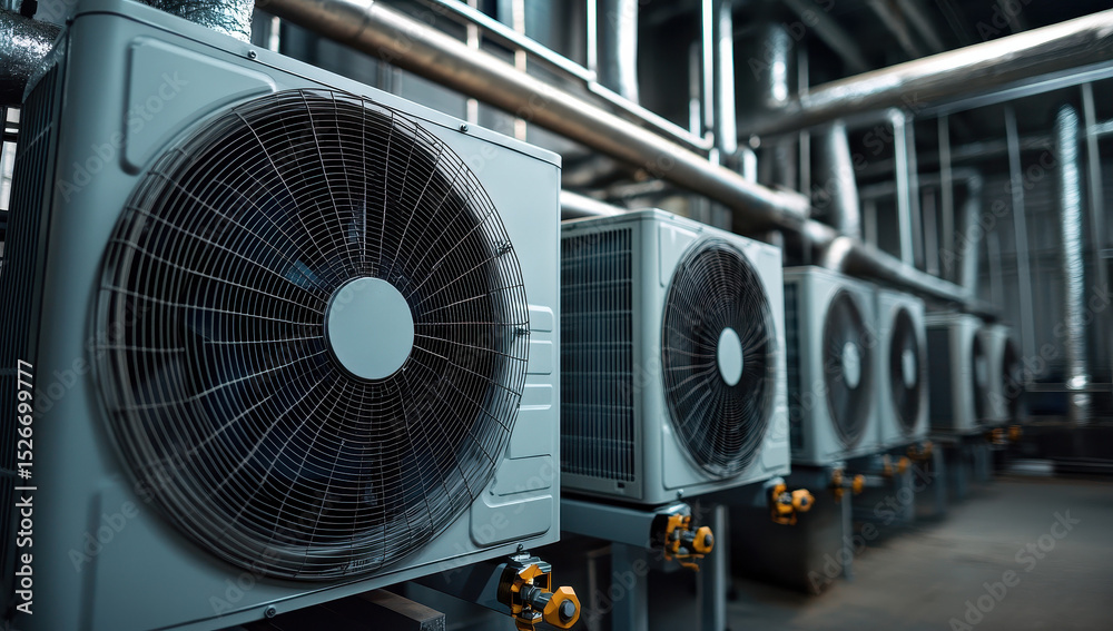 Obraz premium Industrial HVAC Systems: Modern Cooling Solutions