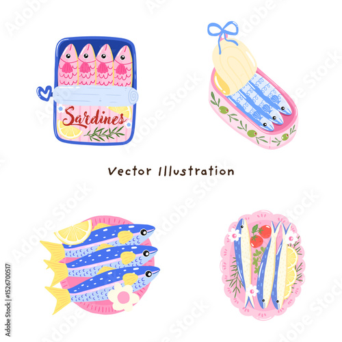 Sardines and Seafood is so cute 