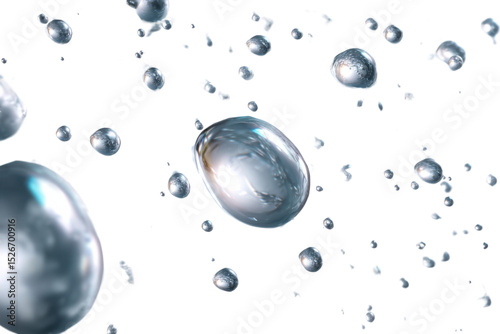 Wallpaper Mural Water Droplets: A captivating close-up of individual water droplets suspended mid-air, demonstrating the elegance of nature and the clarity of fluid dynamics.  Torontodigital.ca