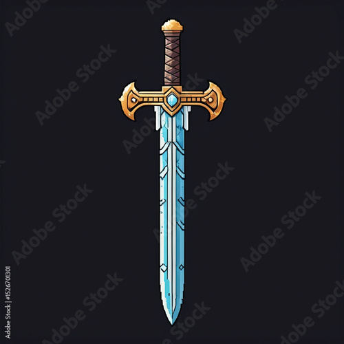 Magic Sword Graphic for Video Game UI or Fantasy Design
