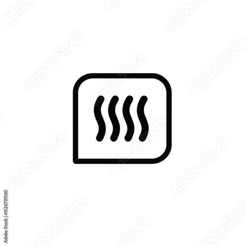 Stylized steam icon, hot air symbol, cooking or heating concept, minimalistic design