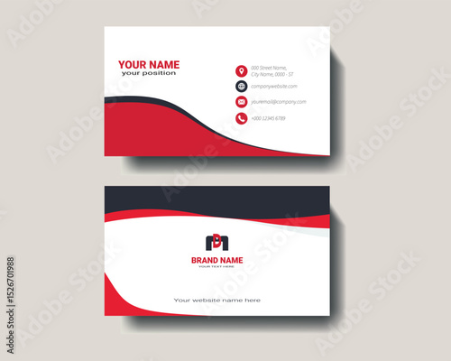 Modern Business Card Design, Professional Business Card Design , Modern Business Card Design with Wave Element