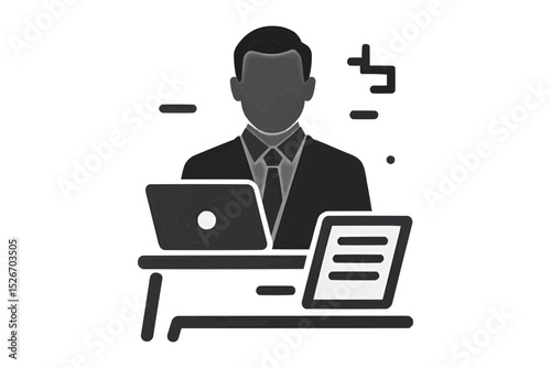 businessman working on laptop