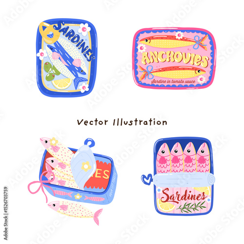 Sardines and Seafood is so cute 
