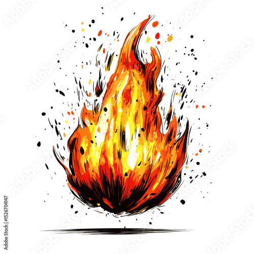 Vibrant Flames Graphic Illustration