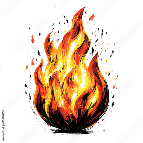 Vibrant Flames Graphic Illustration