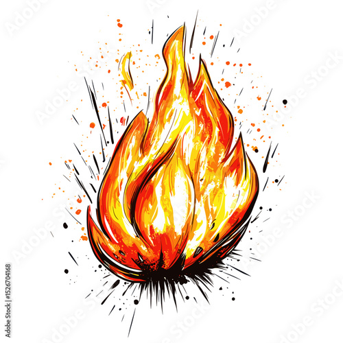 Vibrant Flames Graphic Illustration