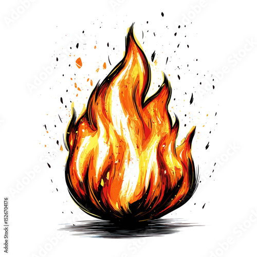 Vibrant Flames Graphic Illustration