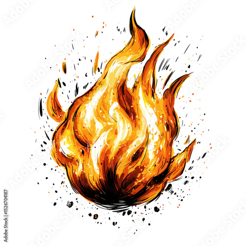 Vibrant Flames Graphic Illustration