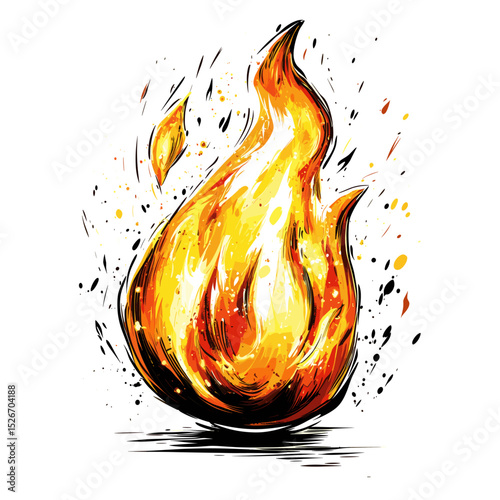 Vibrant Flames Graphic Illustration
