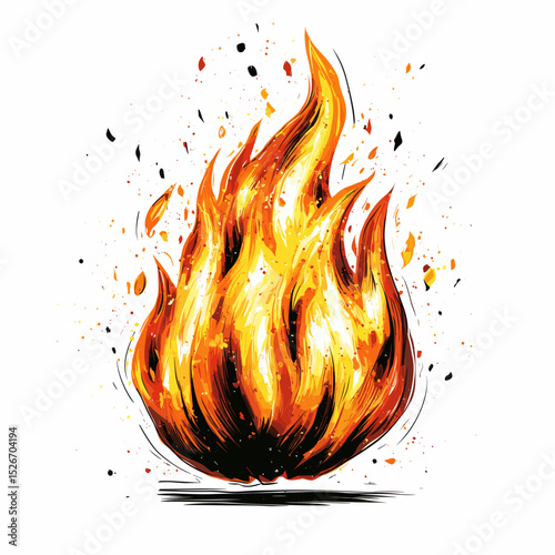 Vibrant Flames Graphic Illustration