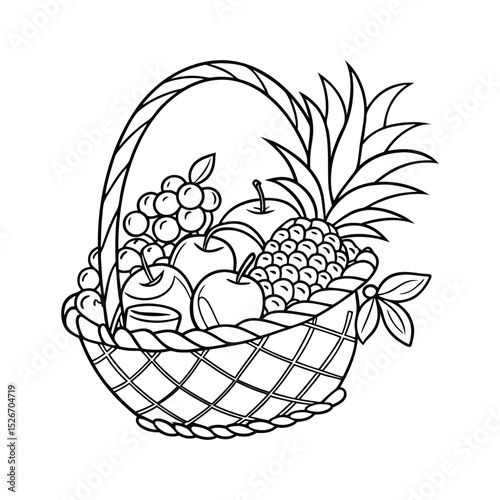 Tropical and Subtropical Fruits Coloring Book for Kids