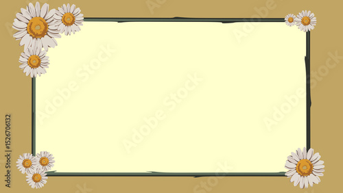 Flower frame with daisies for text