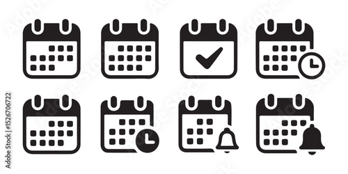 Calendar Icons Schedule, Reminders, Events, and Time Management