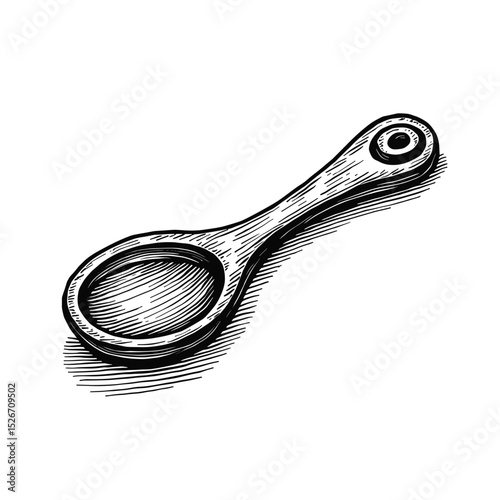Engraved wooden spoon, vintage style with room to copy
