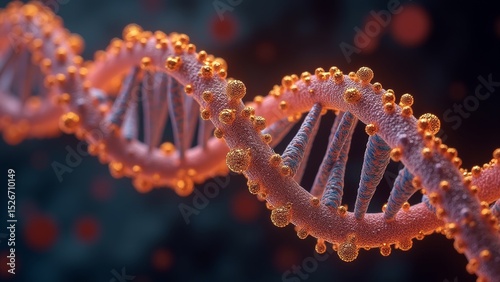 Orange DNA Microscopic Art Picture