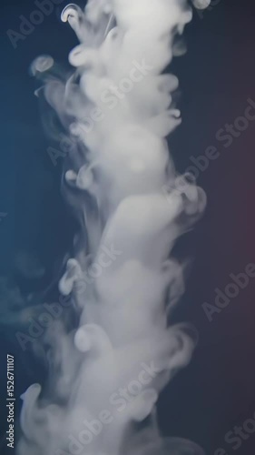 Swirling White Smoke on Dark Background Creating Mystical Atmosphere