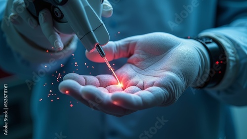 Scene diagram of hand medical testing
